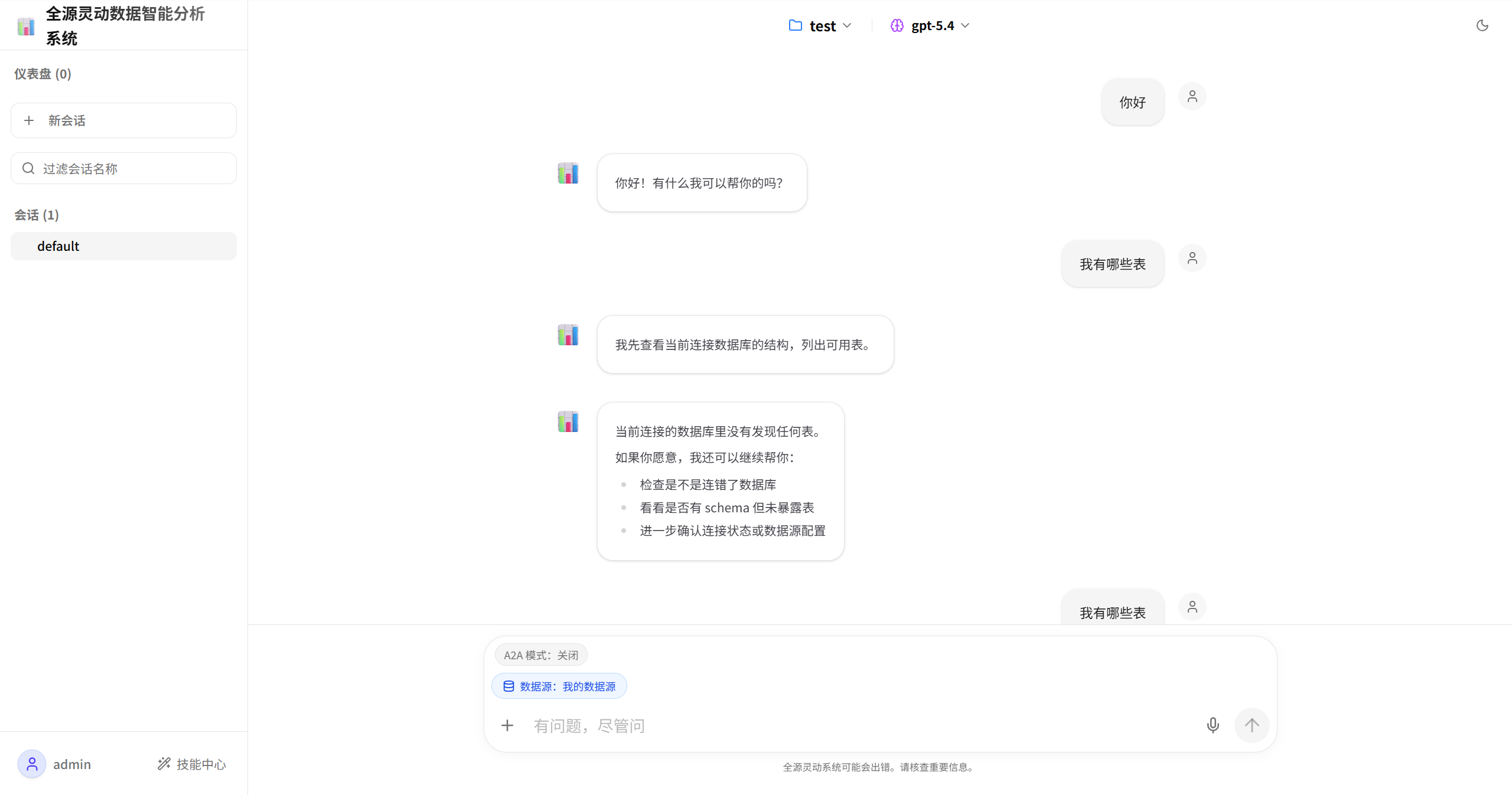 DataClaw 全源灵动AI数据分析平台:自然语言问数、自动图表与报告 截图 1