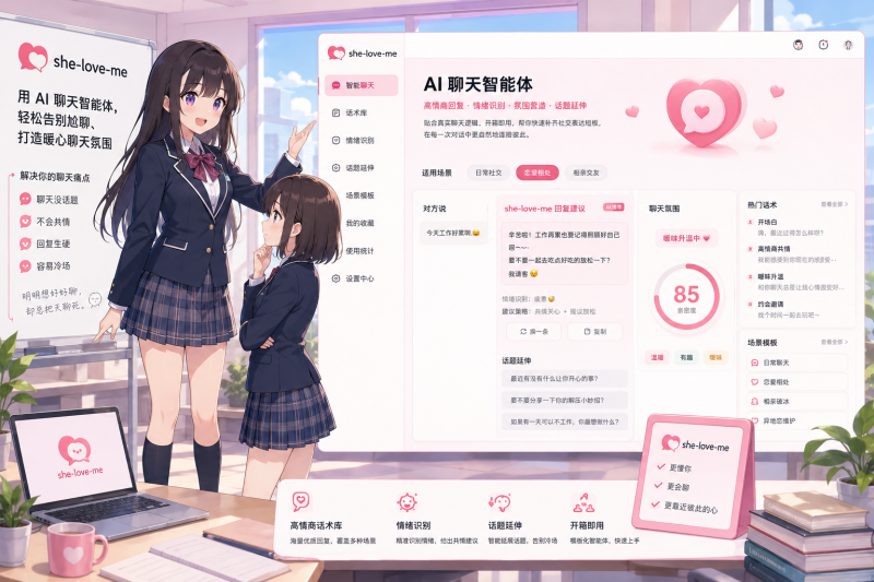 开源she-love-me：轻松告别尬聊打造暖心聊天氛围-新觅源码库