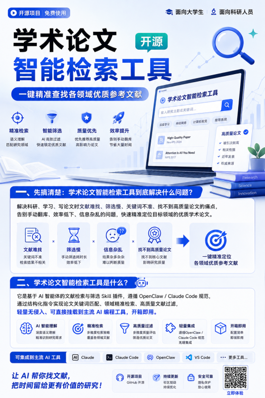 PaperFinder学术论文智能检索工具开源:一键精准查找各领域优质参考文献-新觅源码库
